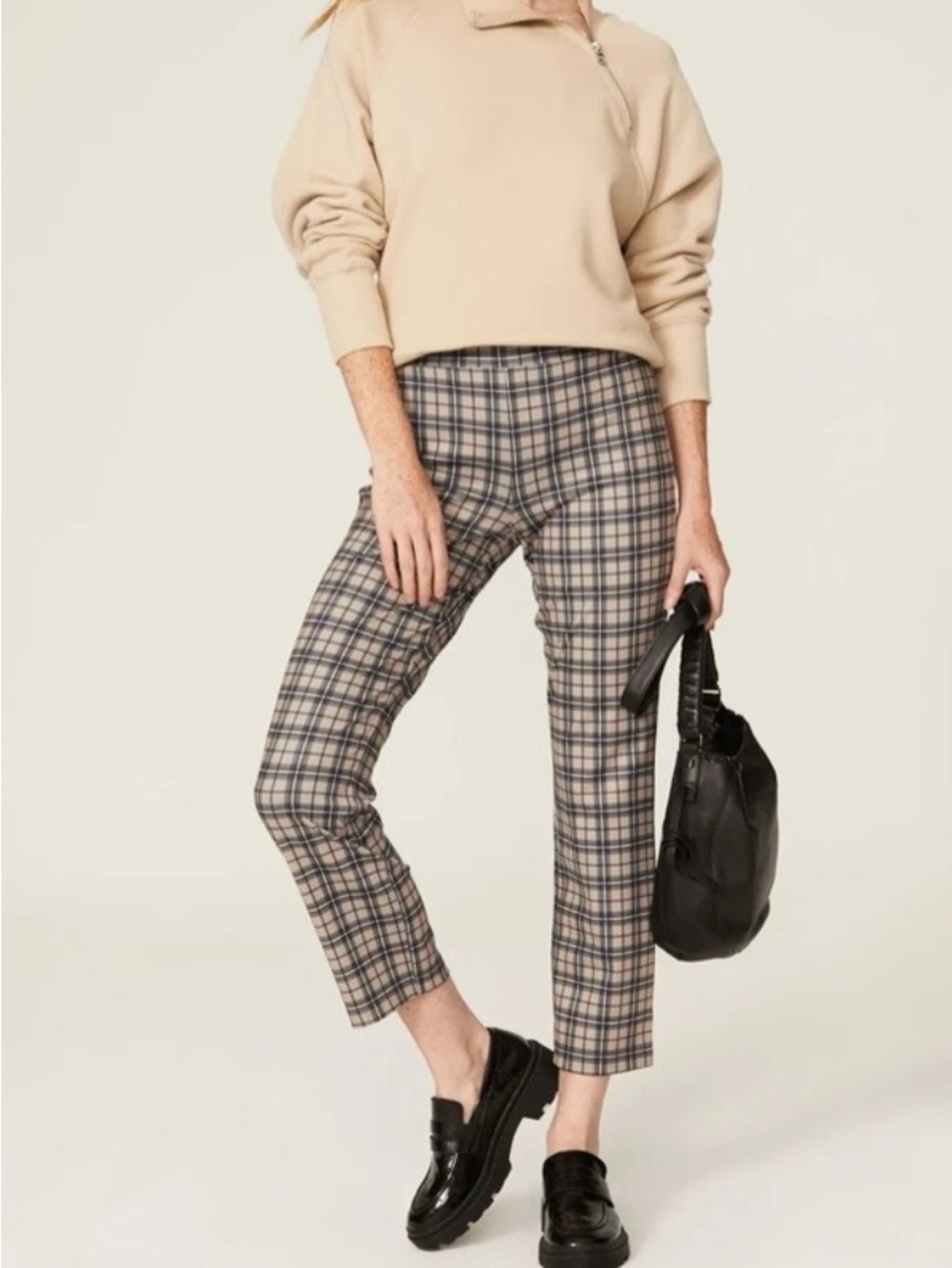 SANCTUARY X ANTHROPOLOGIE Pull On Plaid Knit Crop NEW Pants Size S